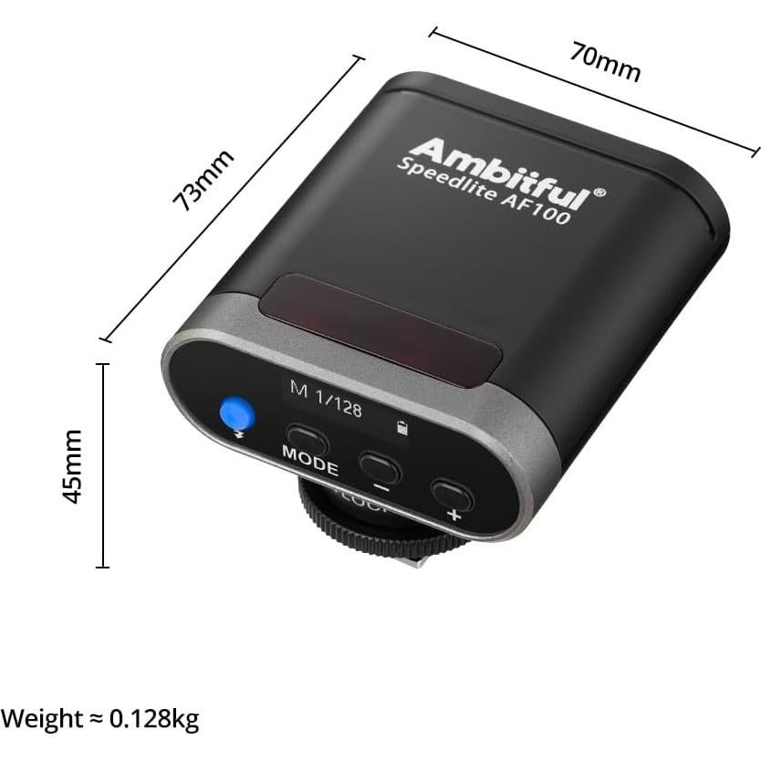 Flash Mini Ambitful AF100 - Speedlite Recargable GN12 2000mAh