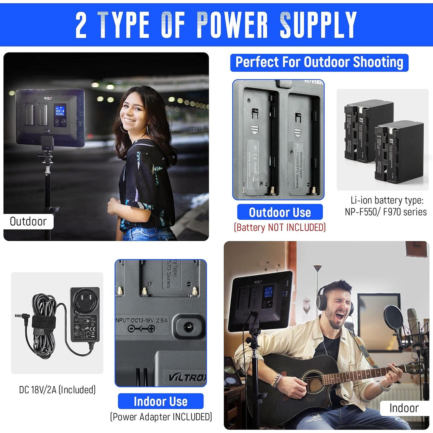 Luz de Video LED Bi-Color VILTROX VL-200T 3300-5600K