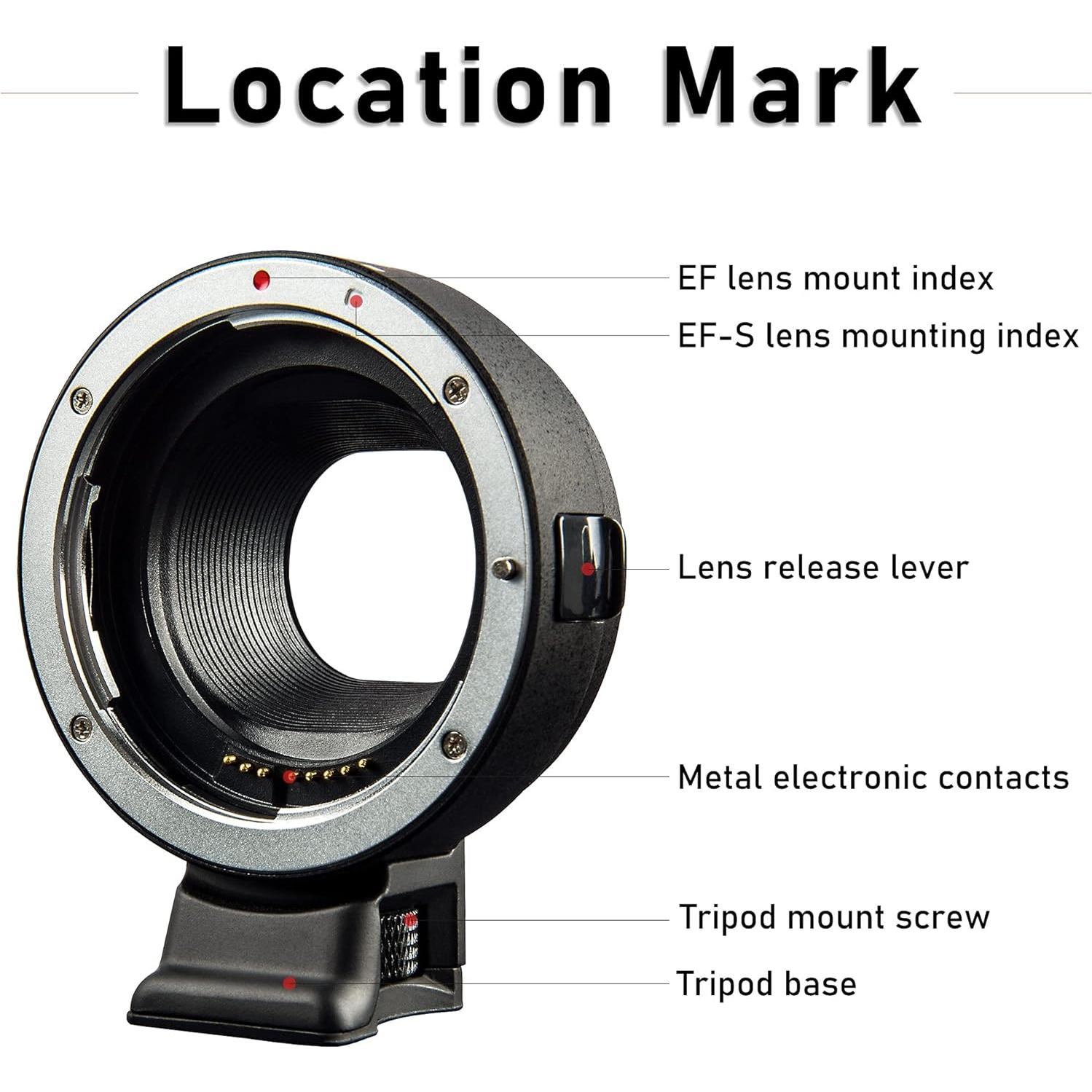 Adaptador de cámara VILTROX EF-EOS M con enfoque automático