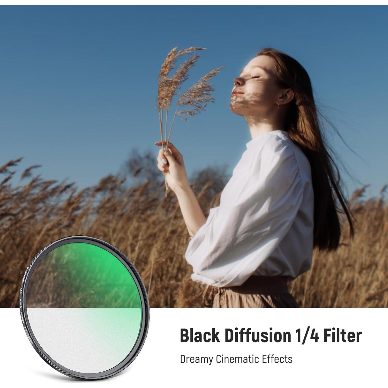 Filtro de Difusión Negra NEEWER 67mm 1/4 para Fotografía