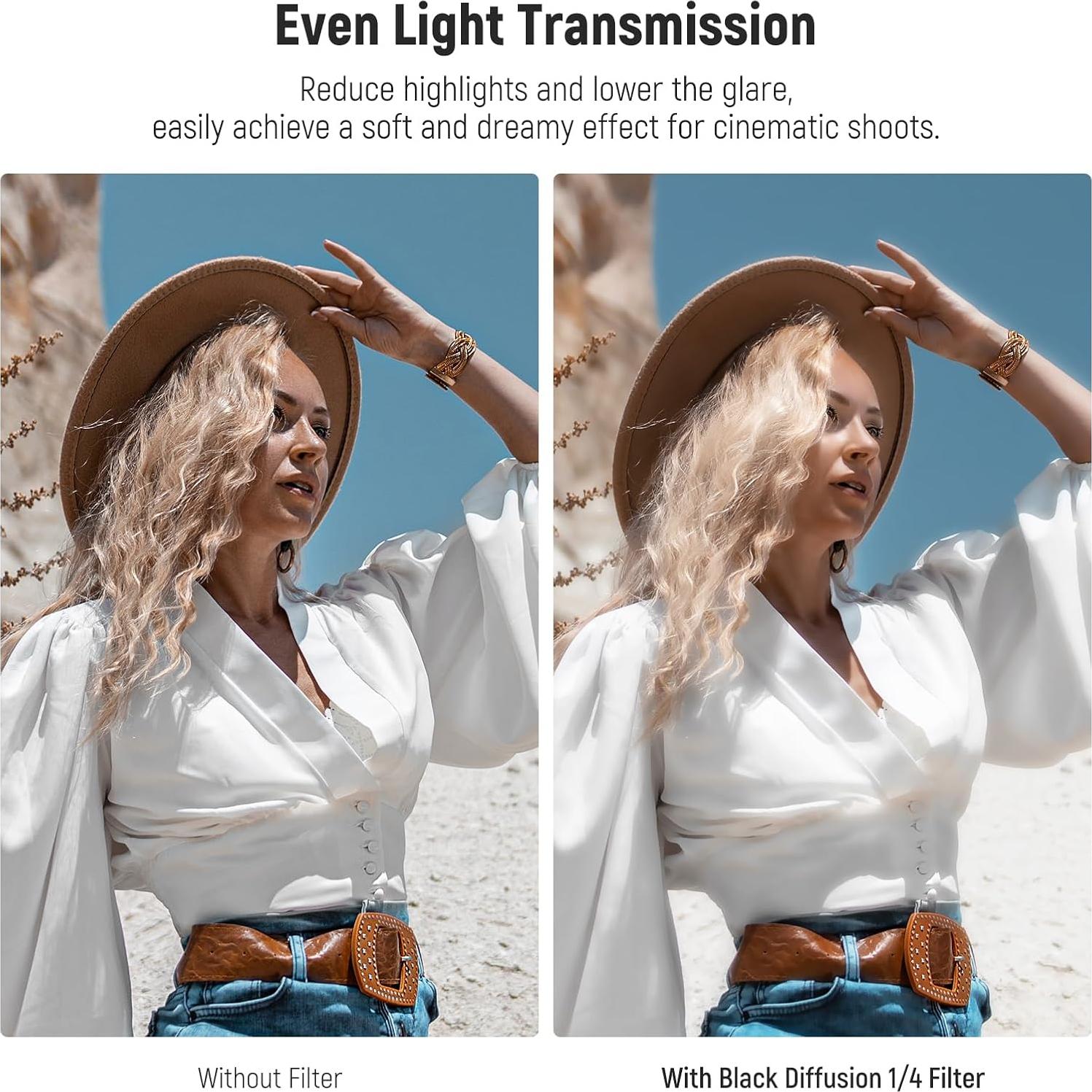 Filtro de Difusión Negra NEEWER 67mm 1/4 para Fotografía