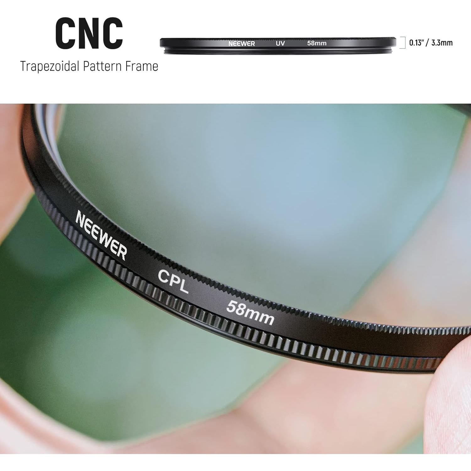 Kit de Filtros UV CPL FLD 58mm Neewer para Cámaras Canon