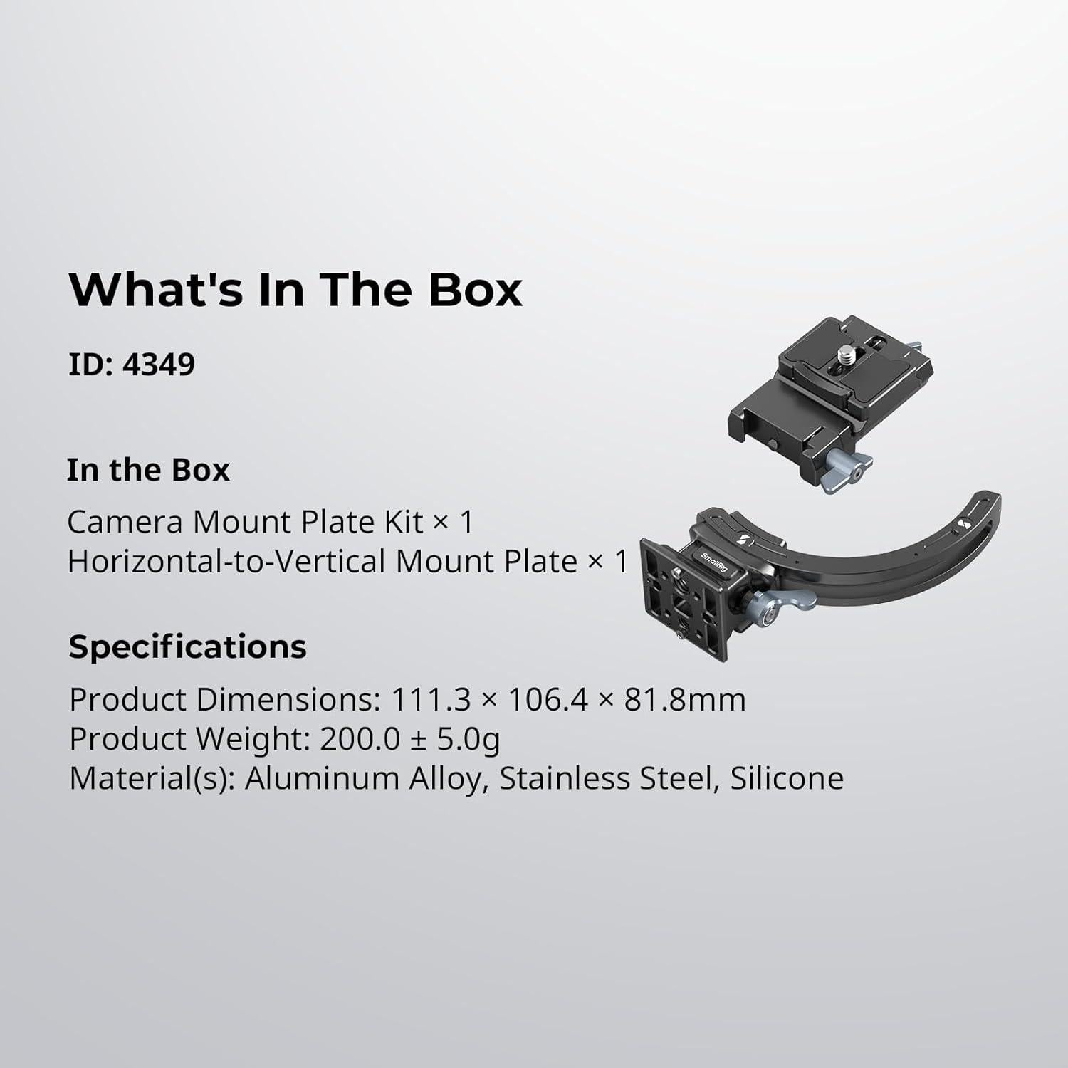 Kit Placa Montaje Horizontal Vertical SmallRig 4349 para Cámaras