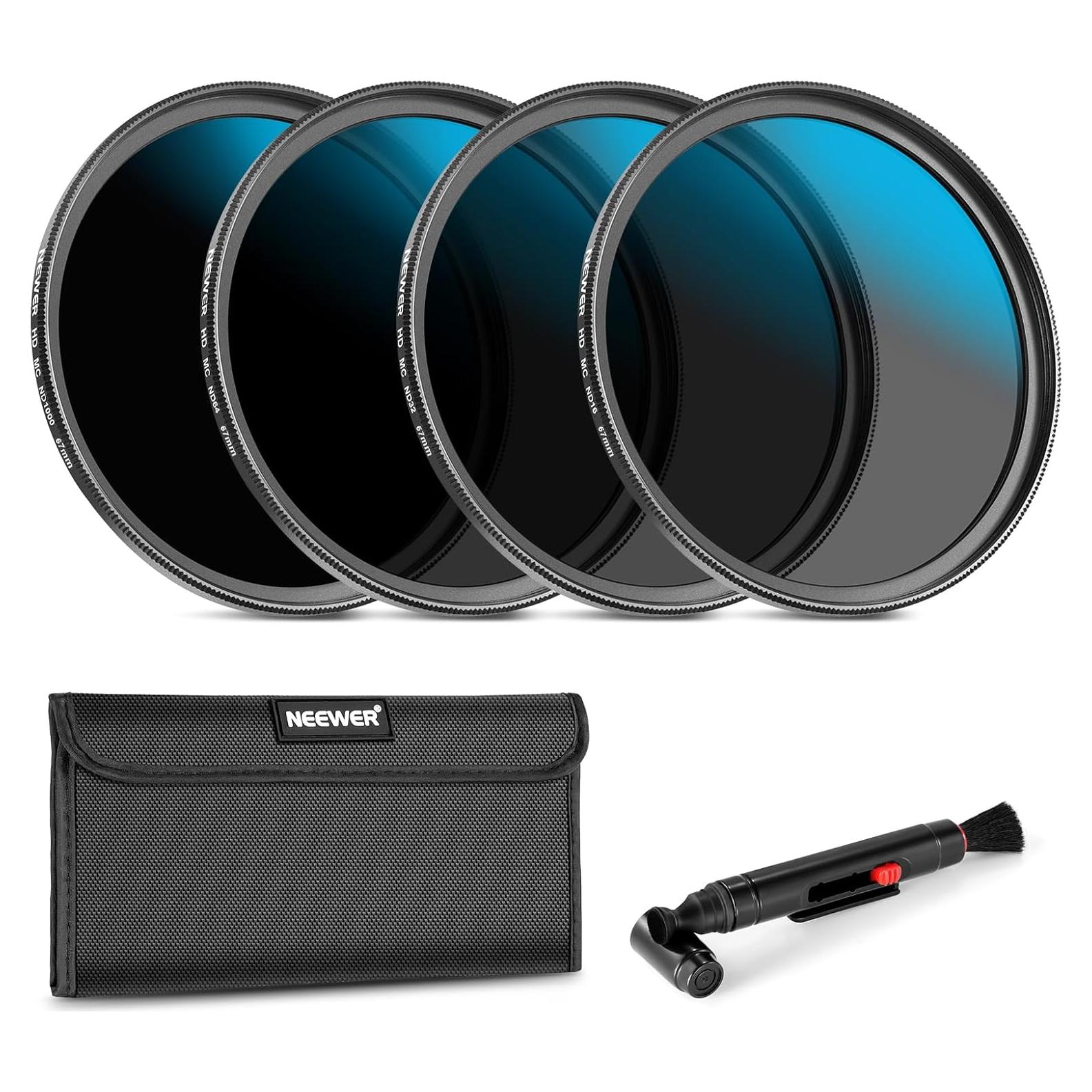 Kit de Filtros ND 67mm NEEWER con Bolígrafos de Limpieza