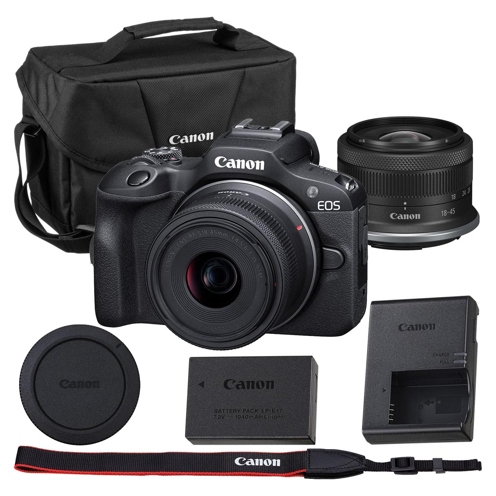 Cámara Sin Espejo Canon EOS R100 Kit Lente RF-S 18-45mm