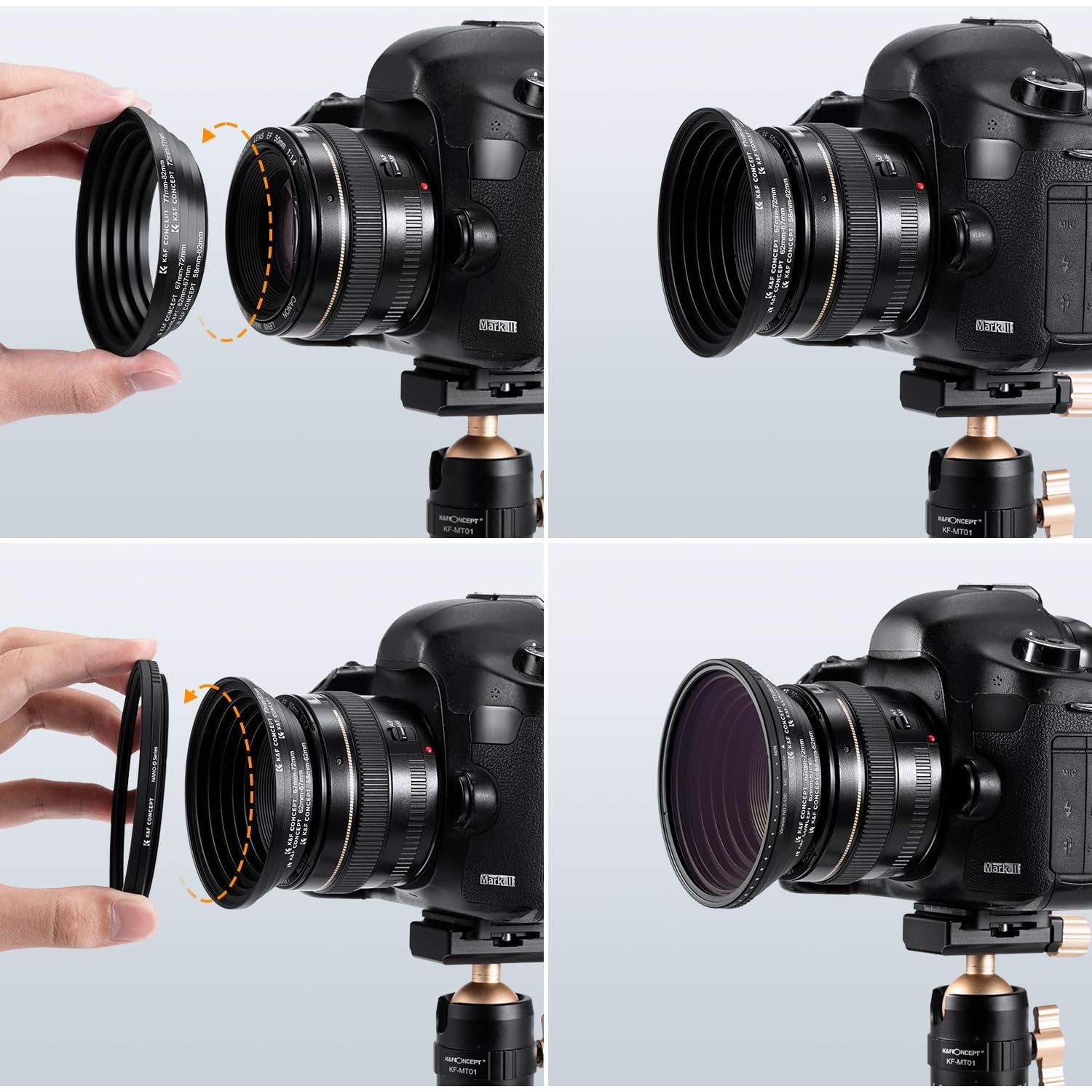 Juego de Adaptadores de Filtro K&F Concept 18 Piezas Metal