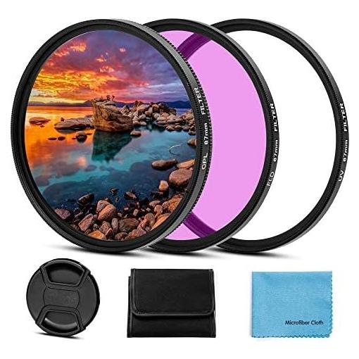 Juego de Filtros 49mm UV CPL FLD + Tapa de Lente X-SweetDream