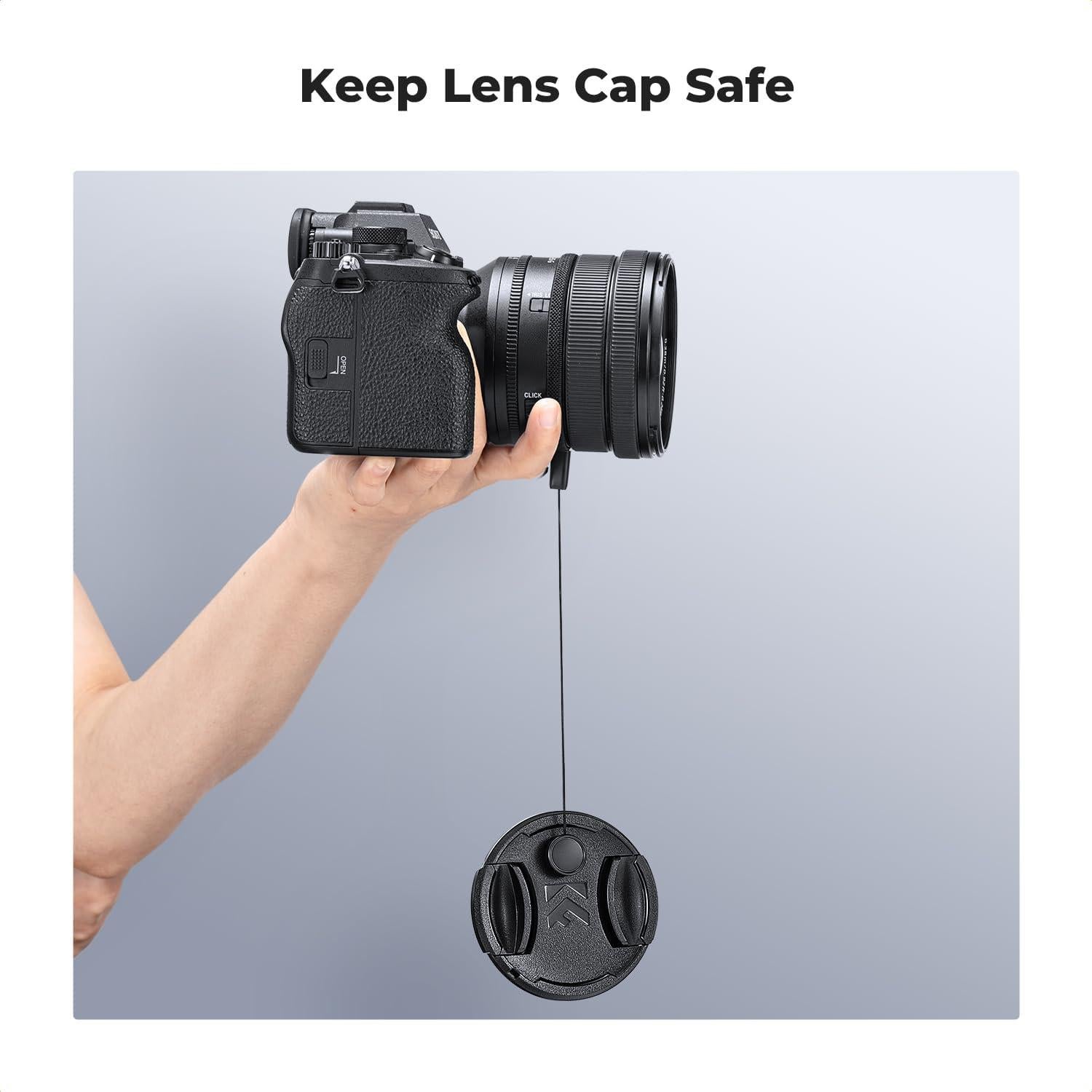 K&F Concept Sujetadores de Tapas de Lentes 6 Piezas + Paño Microfibra