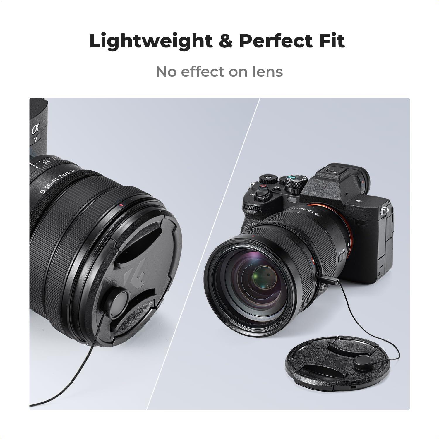 K&F Concept Sujetadores de Tapas de Lentes 6 Piezas + Paño Microfibra