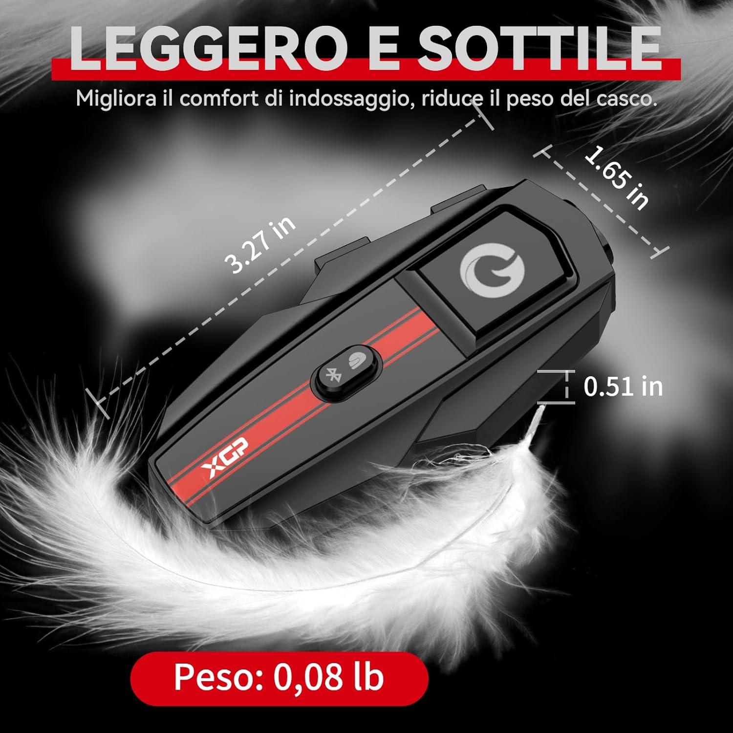 Auricular Bluetooth XGP SP para Casco Motocicleta IP67