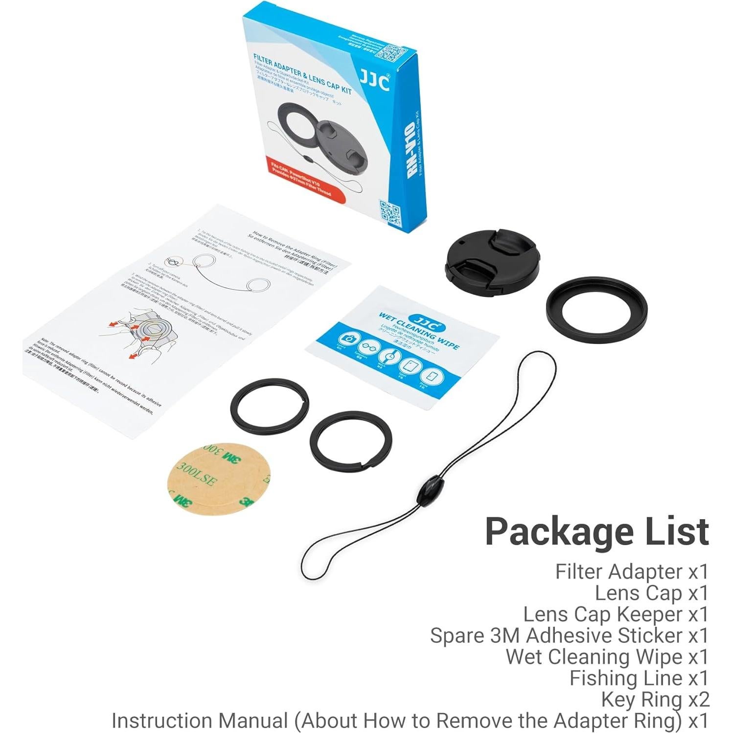 Adaptador de Filtro y Tapa de Lente 37mm para Canon V10