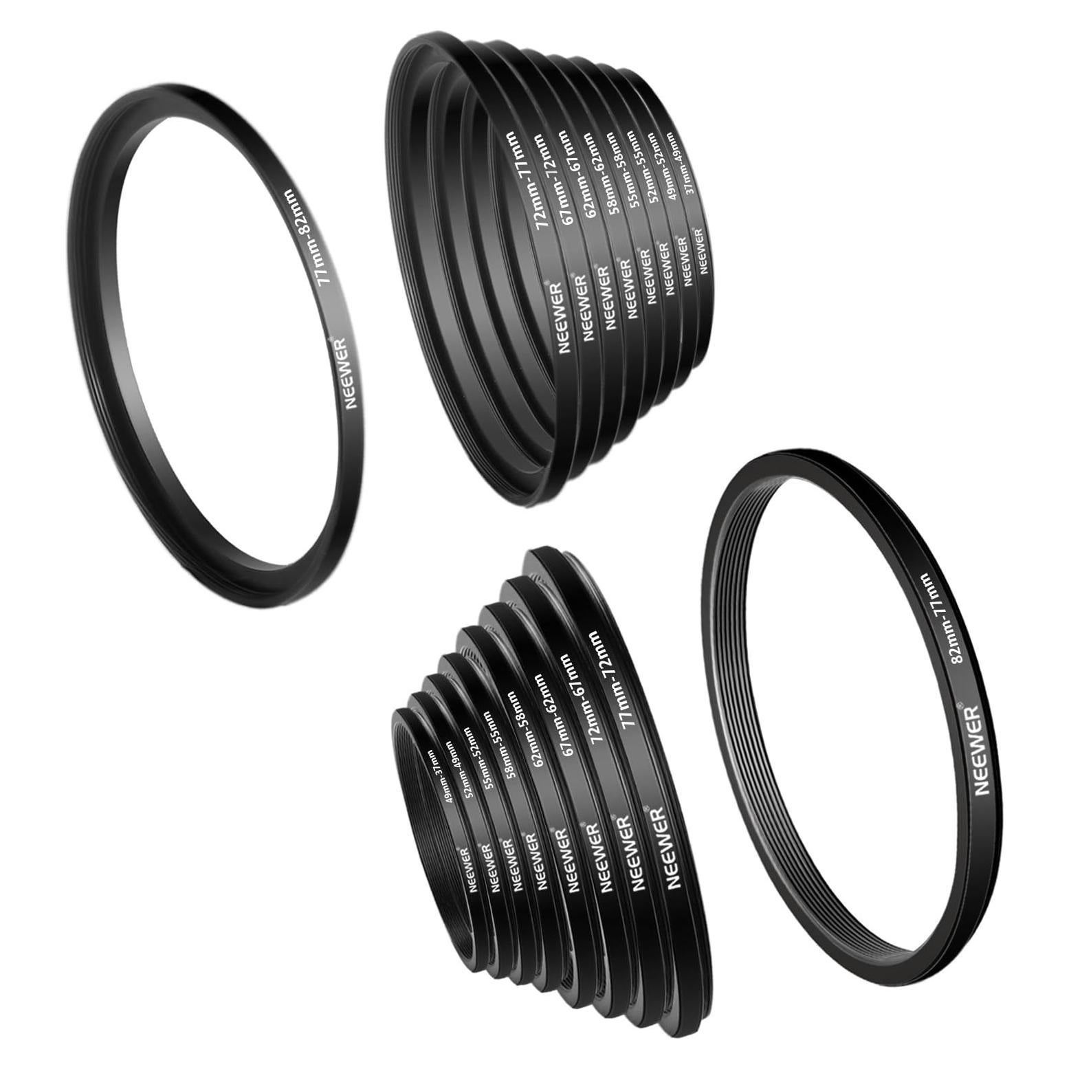 Kit de Anillos Adaptadores de Filtro Neewer 18 Piezas DSLR