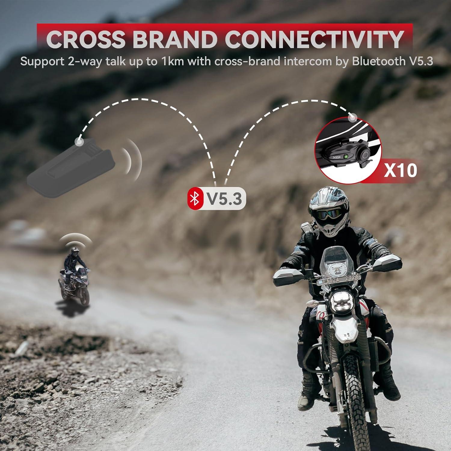 Intercomunicador Bluetooth X10 para Motocicleta - 2 Pack