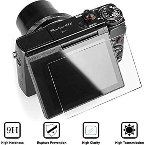 Paquete de 2 Protectores de Pantalla Vidrio Templado Canon G7X Mark III