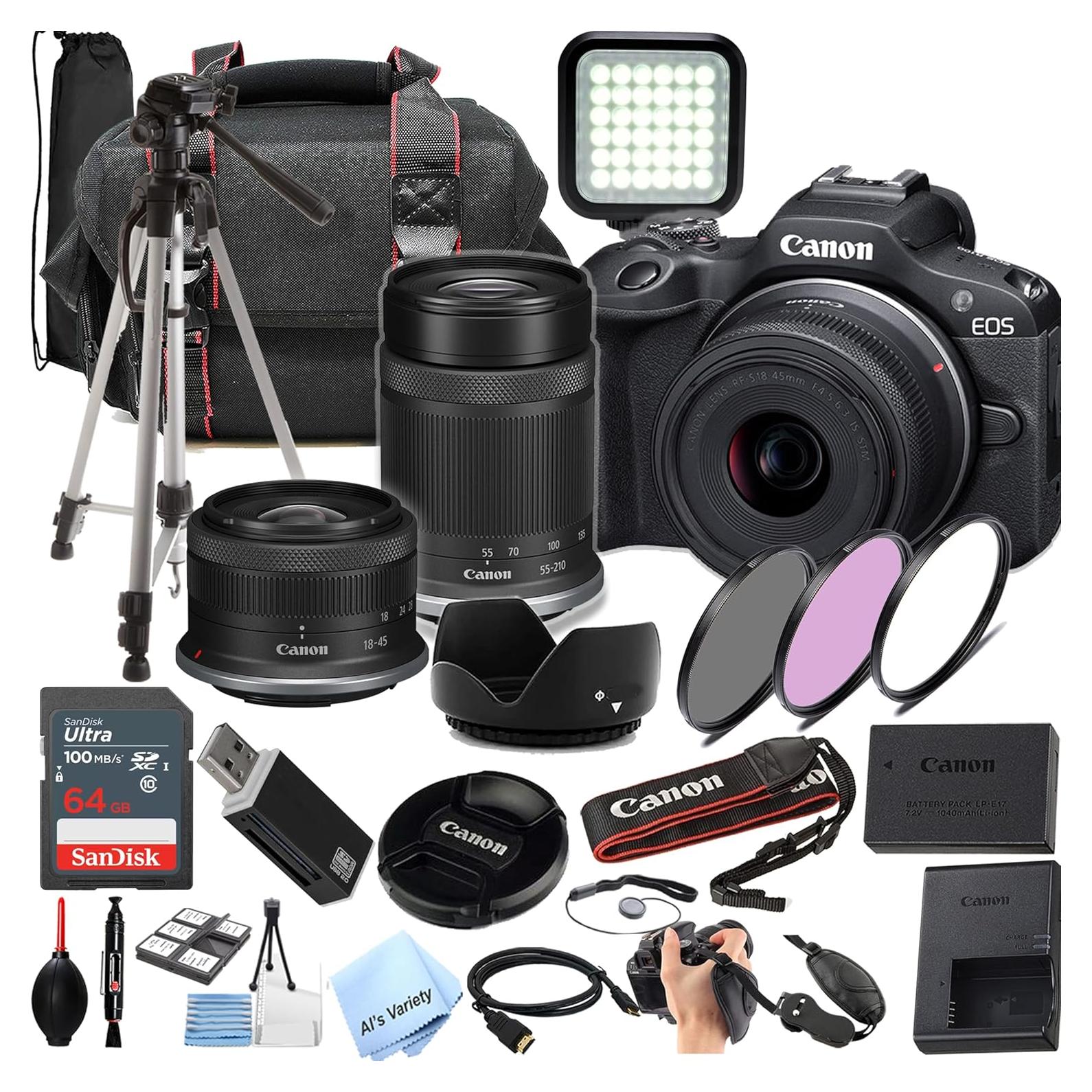 Cámara Sin Espejo Canon EOS R100 con 2 Lentes y Accesorios