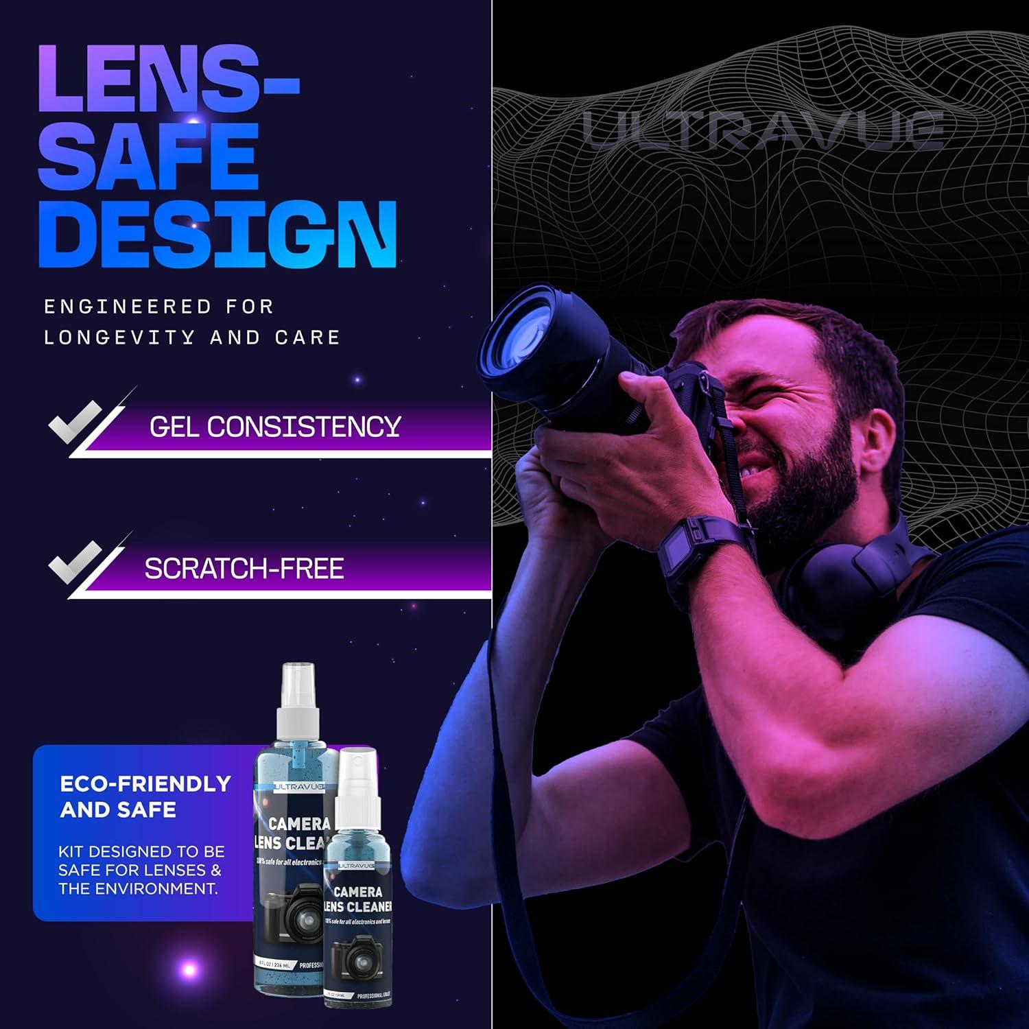 Kit de limpieza de lentes de cámara ULTRAVUE - 8oz y 2oz