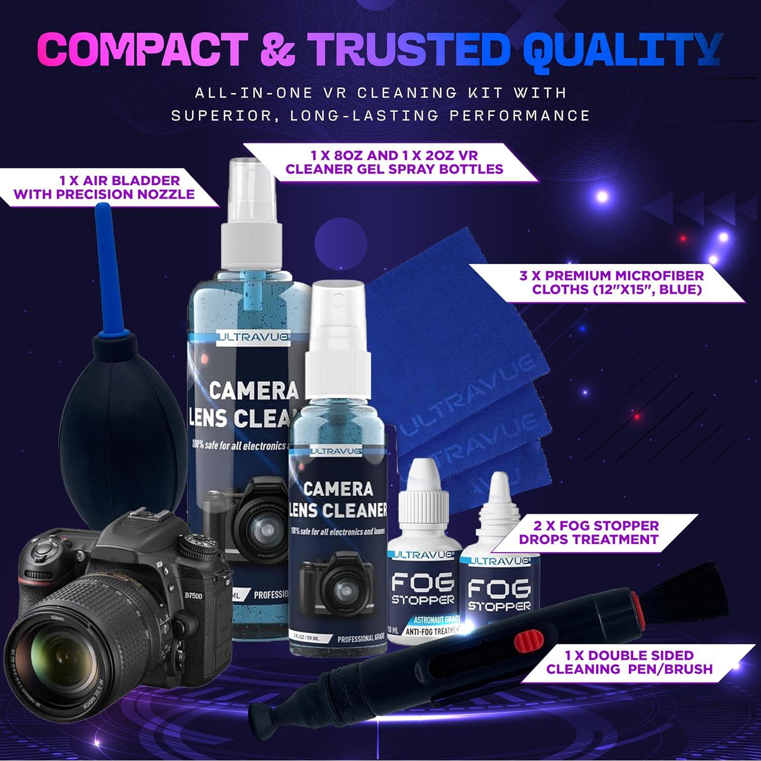 Kit de limpieza de lentes de cámara ULTRAVUE - 8oz y 2oz