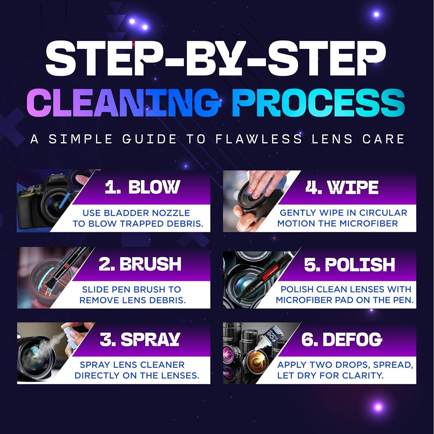 Kit de limpieza de lentes de cámara ULTRAVUE - 8oz y 2oz