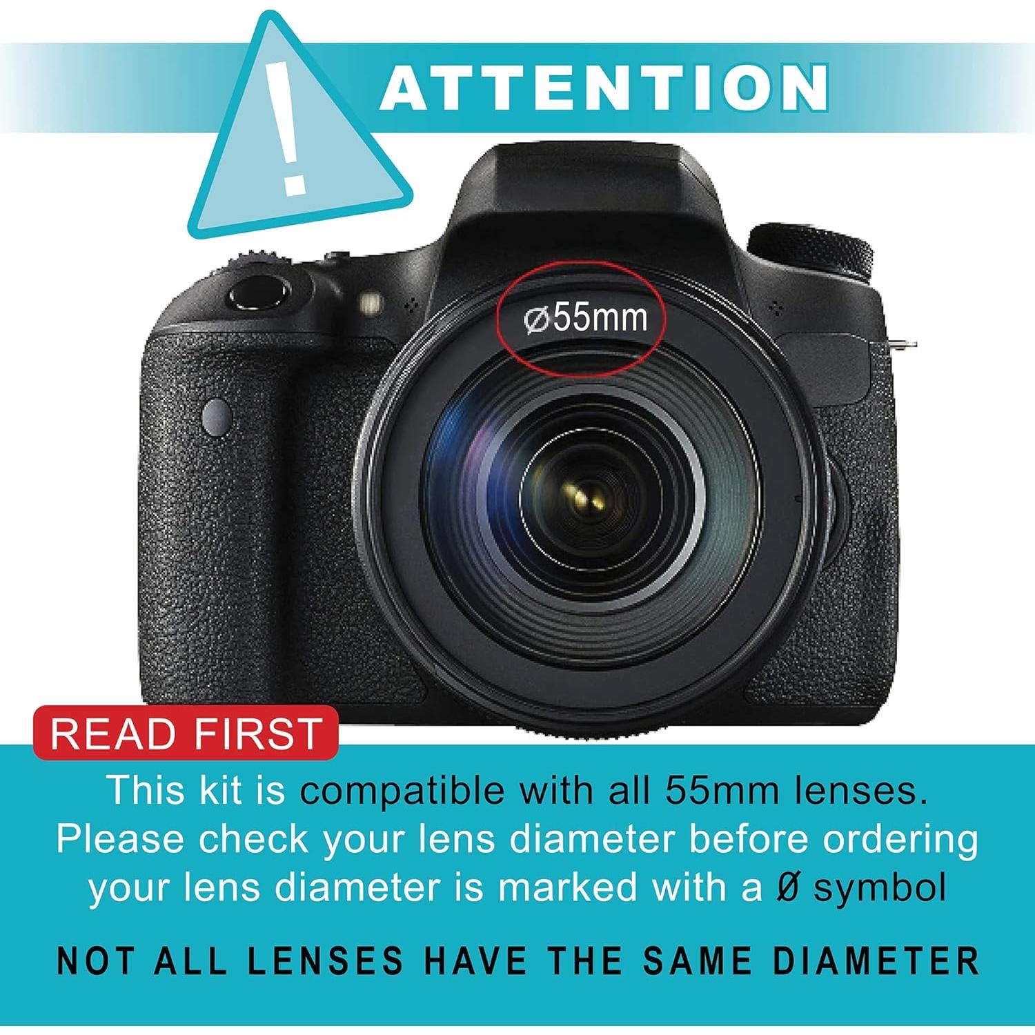 Kit de Accesorios 55mm A-Cell para Nikon D3400 D3500 D5500