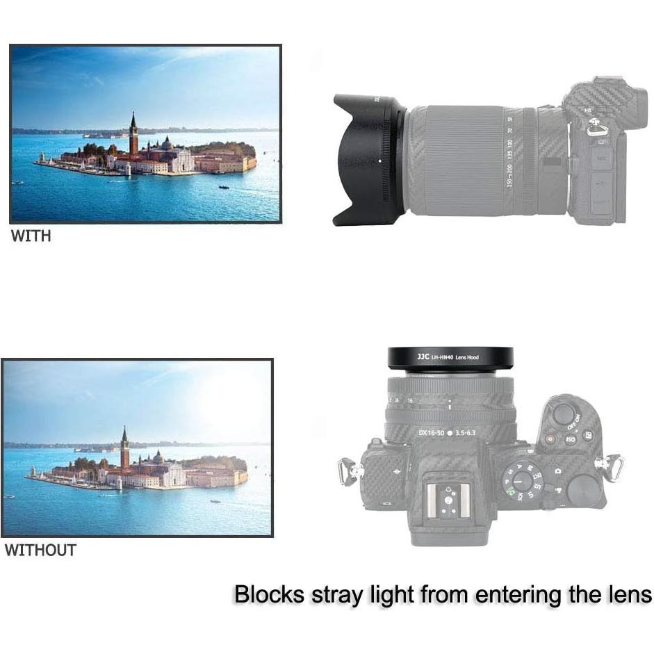 Kit de Filtros y Parasol Nikon Z30 Z50 Z fc Nikkor Z DX 16-50mm 50-250mm