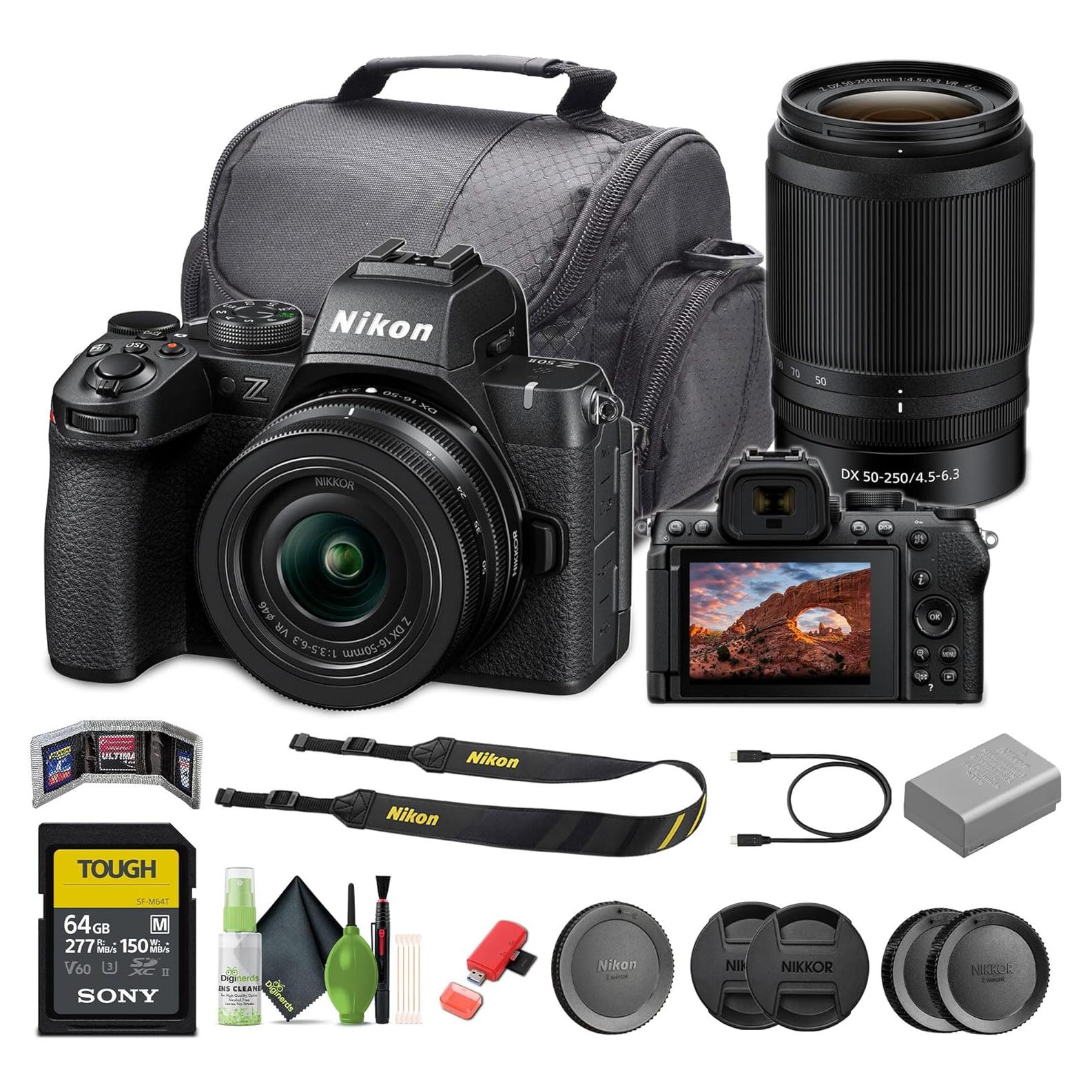 Cámara Digital Sin Espejo Nikon Z50II con Lentes 16-50mm y 50-250mm