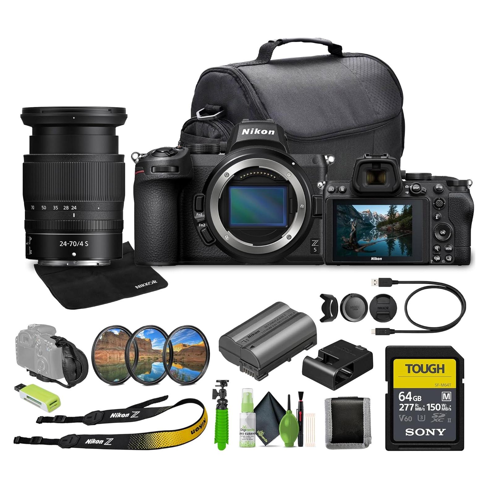 Cámara Sin Espejo Nikon Z5 con Lente 24-70mm f/4 y Accesorios