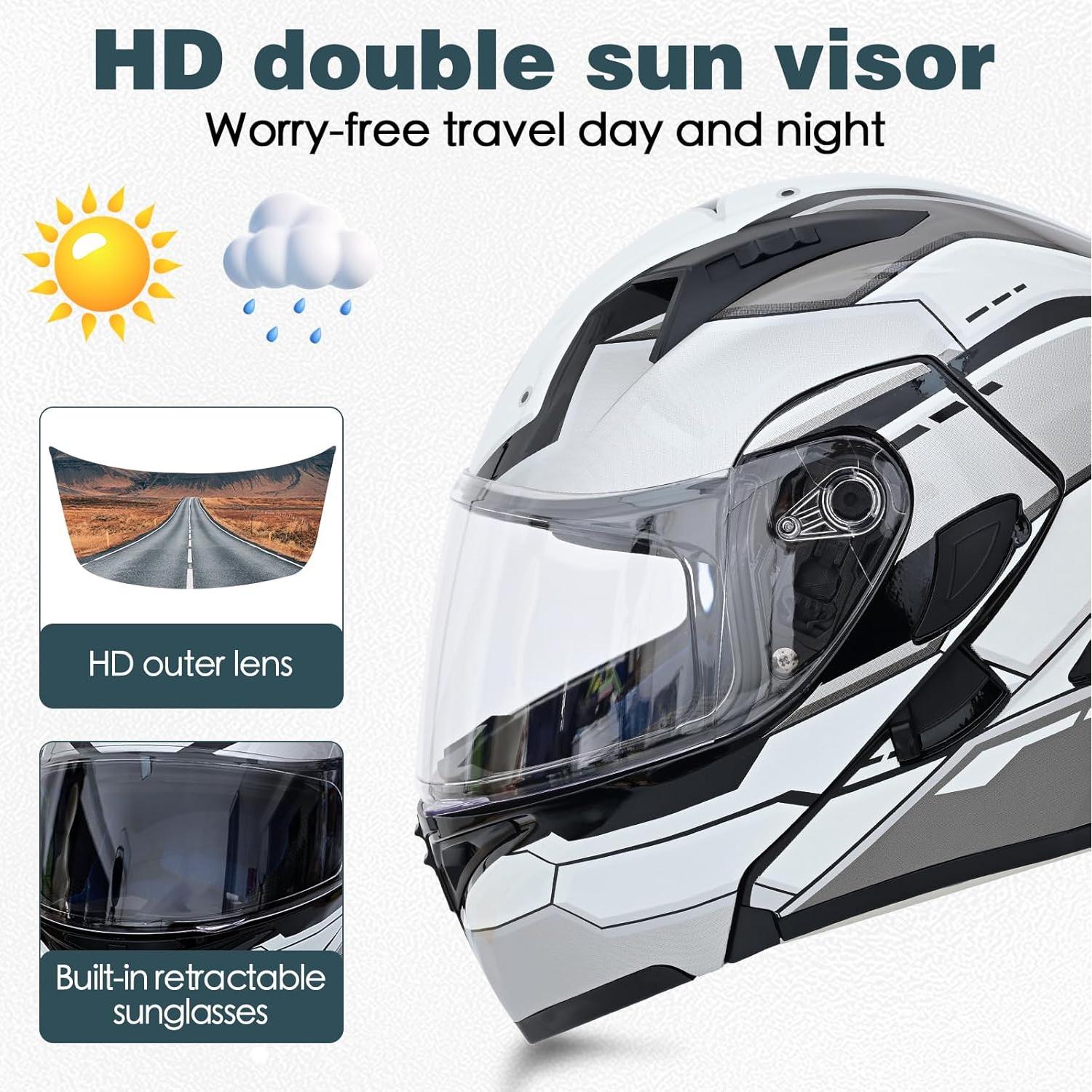 Casco Modular UWILSEE Bluetooth Doble Visera Unisex