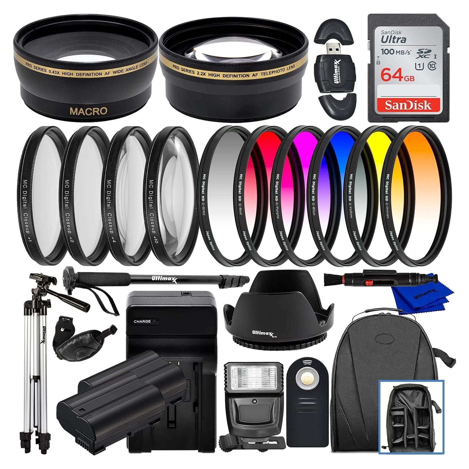 Kit de Accesorios Ultimaxx 67MM para Nikon D850, D810 y más