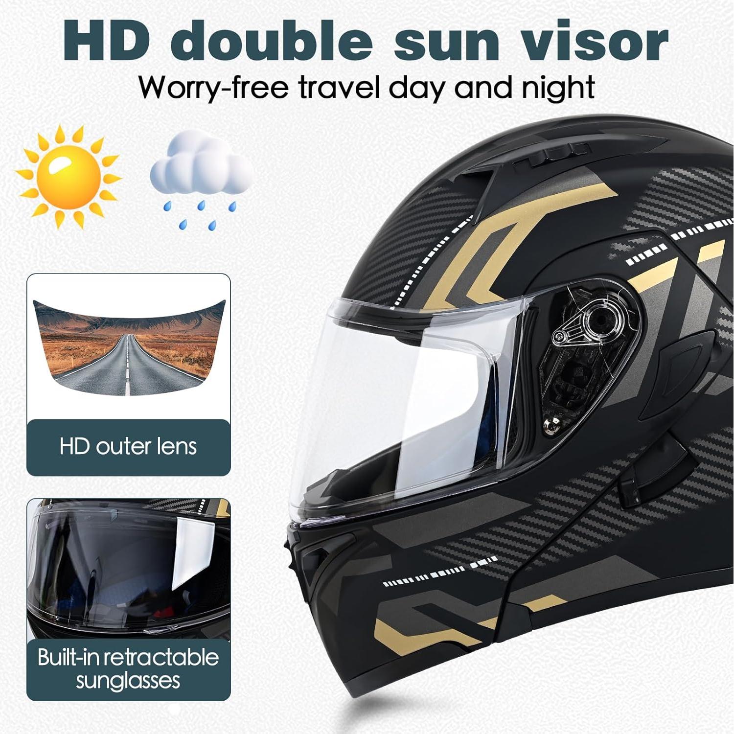 Casco Modular UWILSEE Bluetooth Doble Visor Unisex