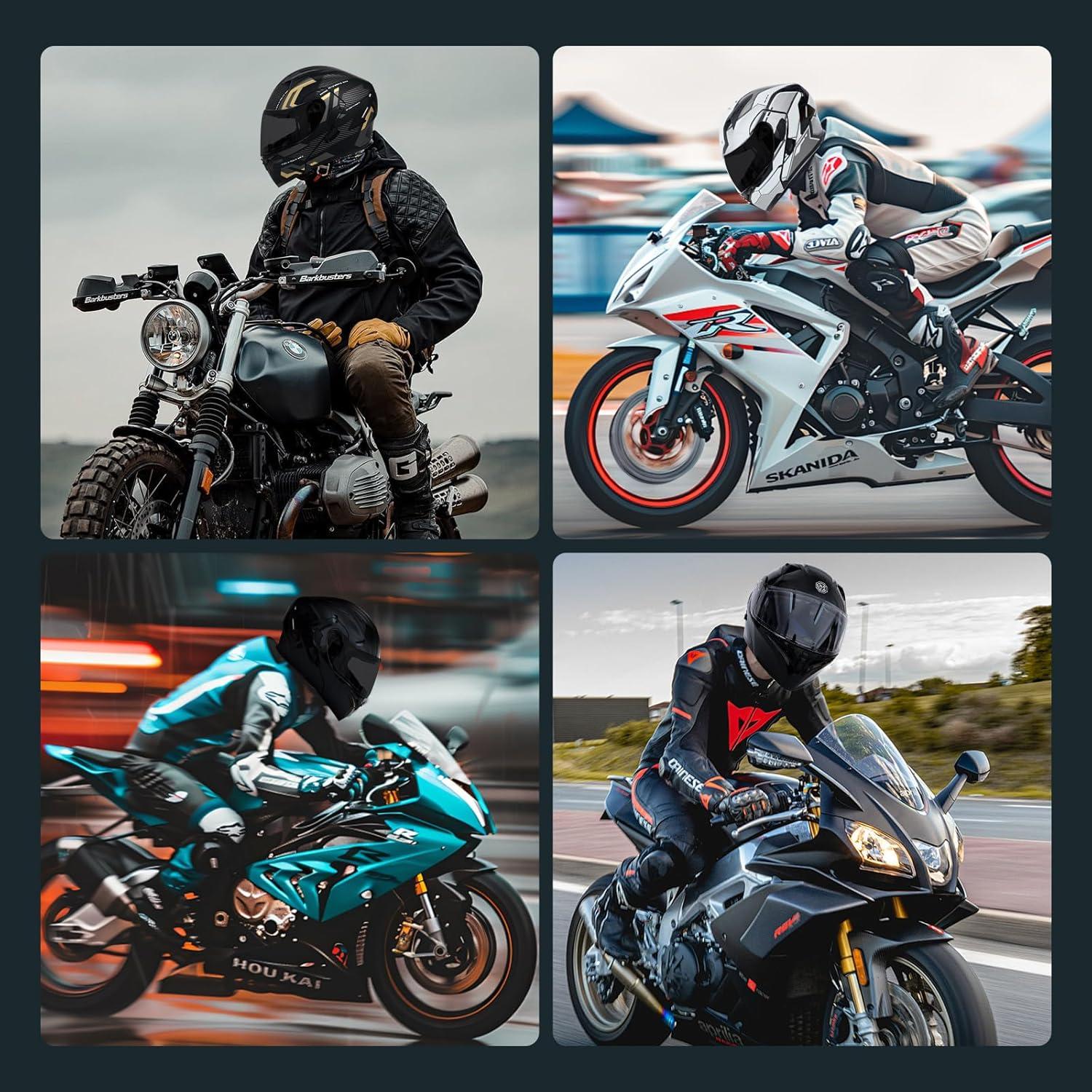 Casco Modular UWILSEE Bluetooth Doble Visor Unisex