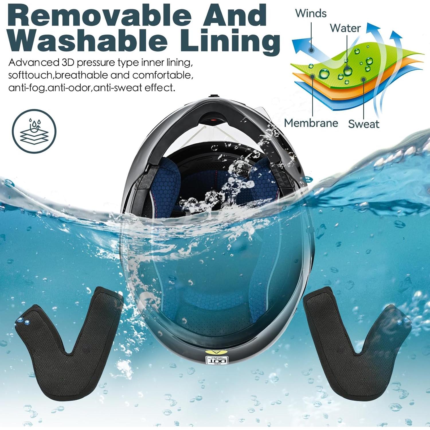 Casco Modular UWILSEE Bluetooth Doble Visor Unisex