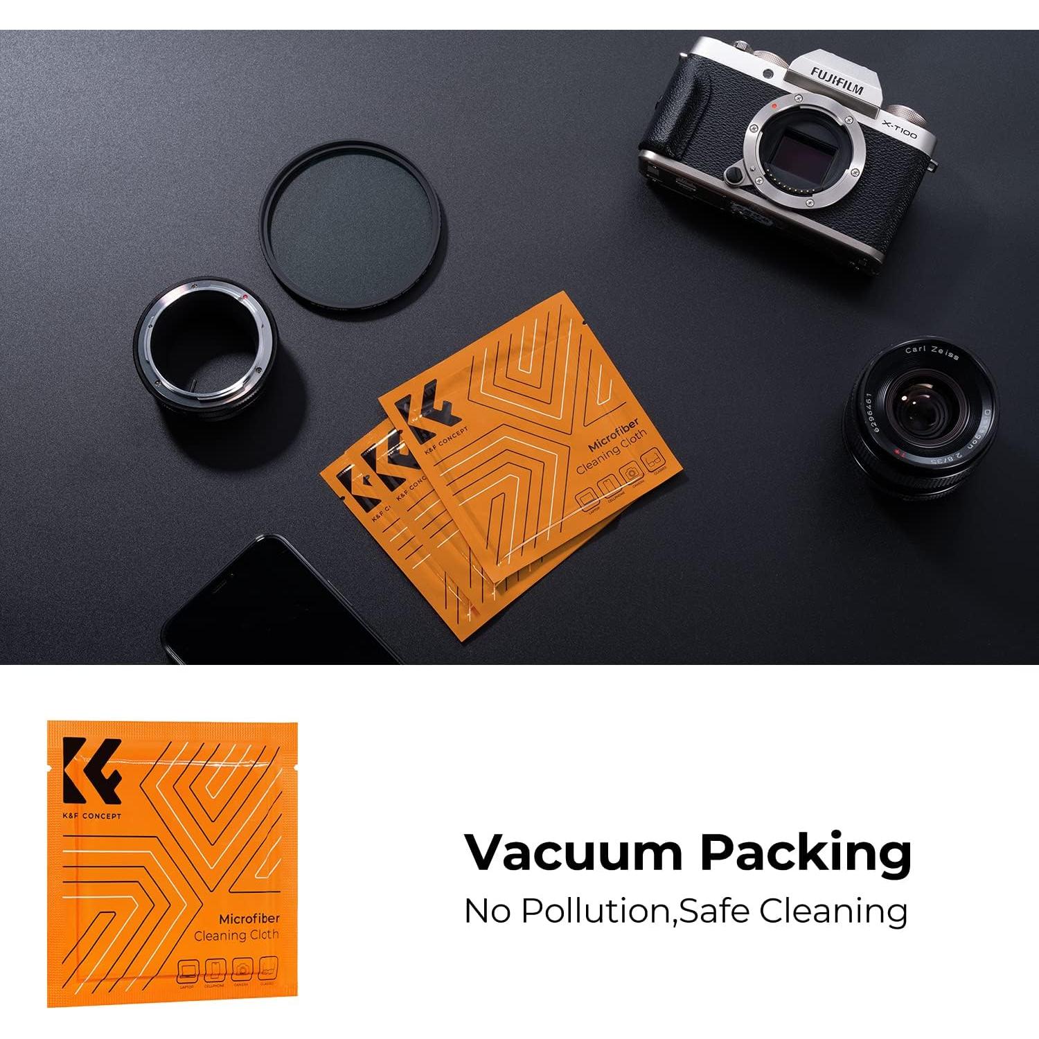 K&F Concept Tapa de Lente 46mm + Correa y Paños de Limpieza