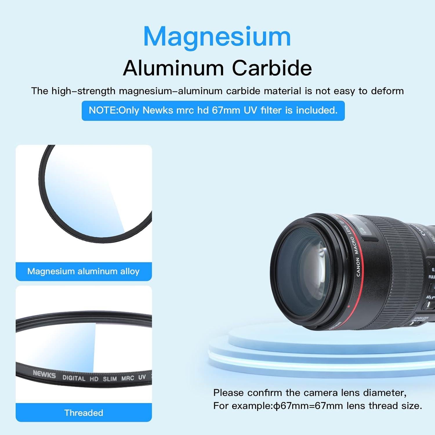 Filtro UV Protector Newks 67mm Ultra Delgado 16 Capas Nano