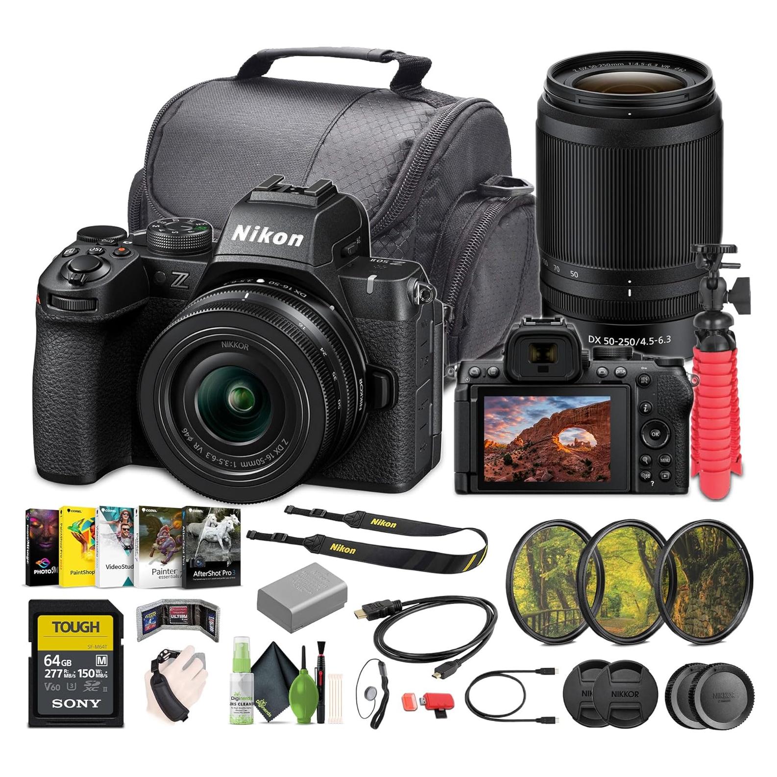 Cámara Digital Sin Espejo Nikon Z50II con Lentes 16-50mm y 50-250mm