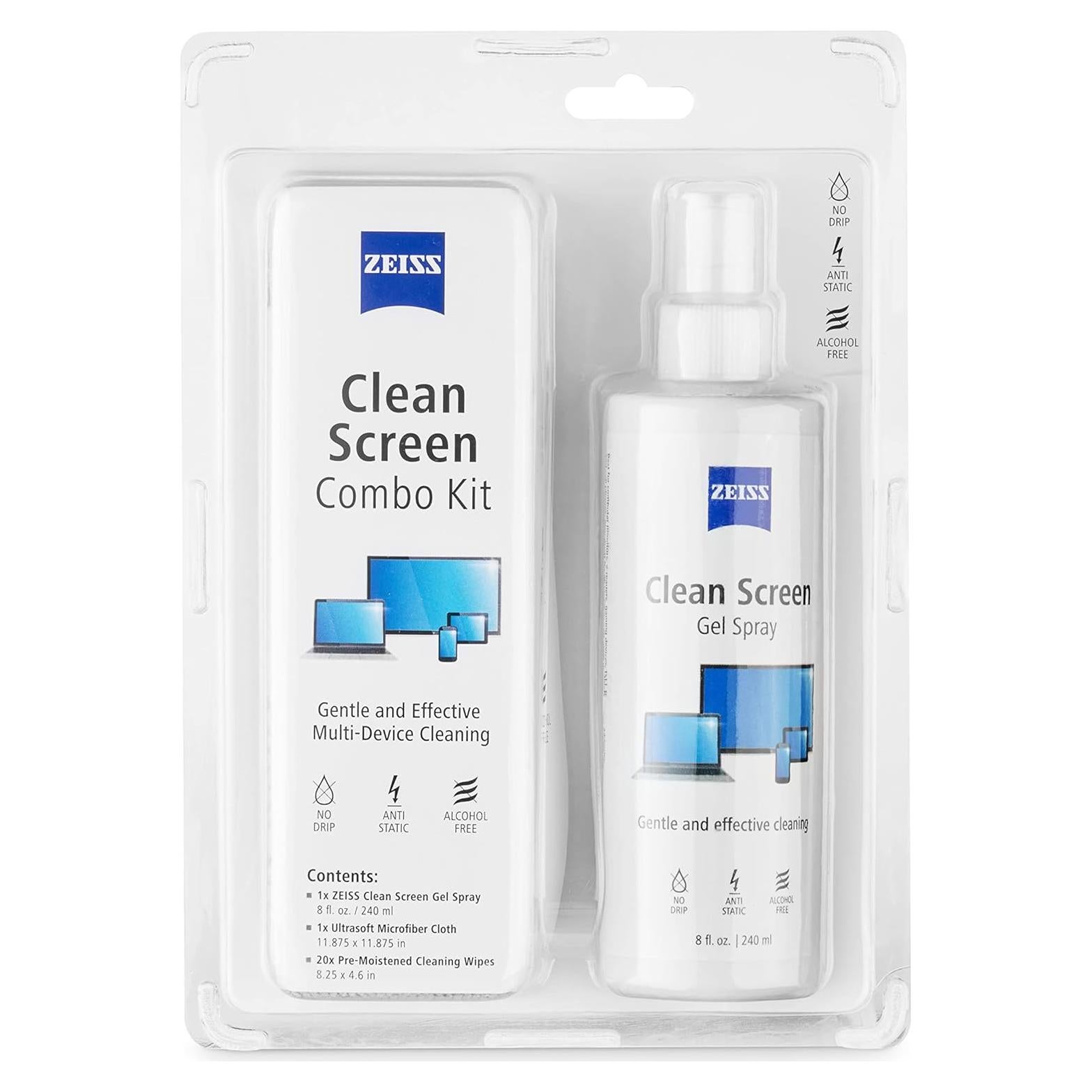 Kit de limpieza ZEISS para pantallas - 15 toallitas y spray