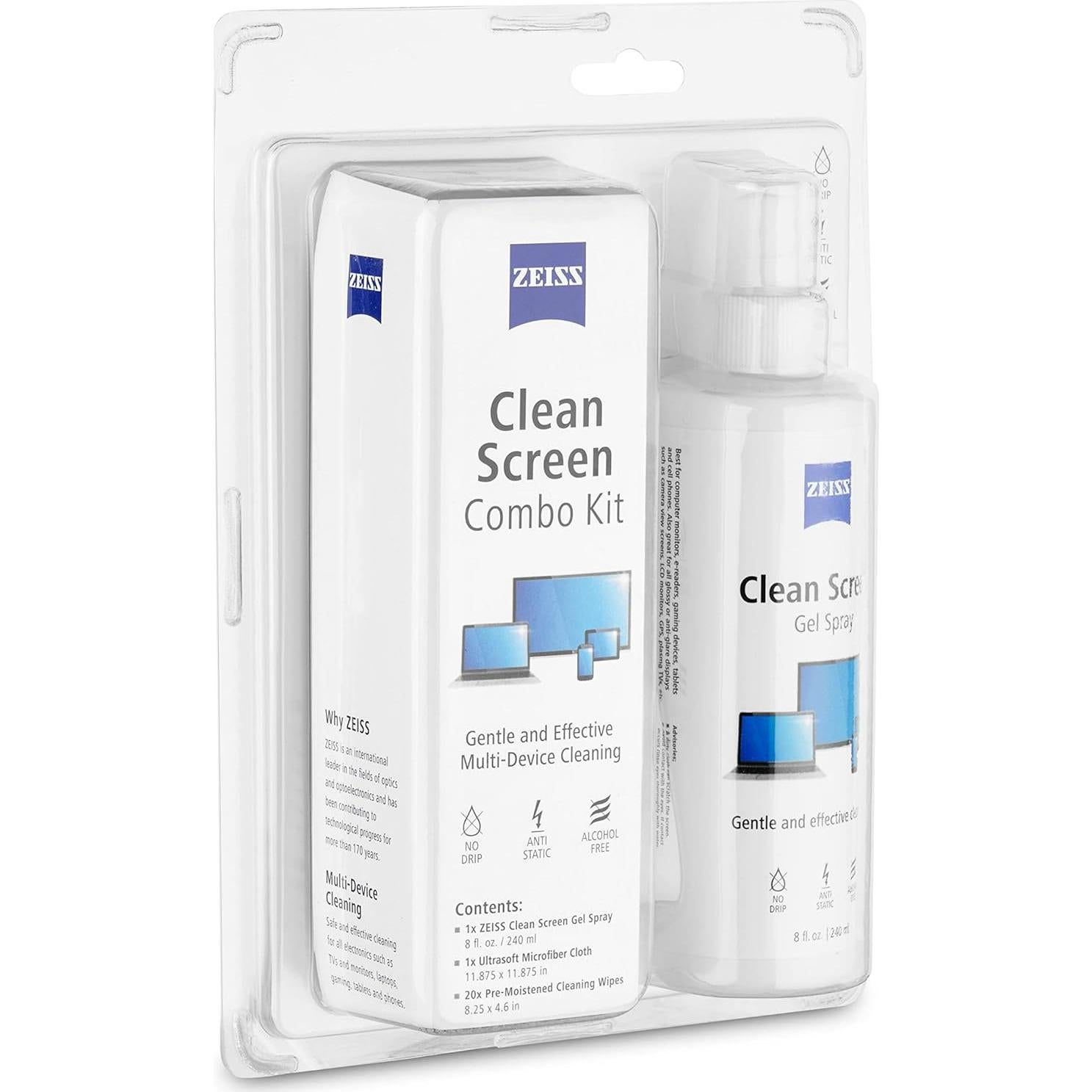 Kit de limpieza ZEISS para pantallas - 15 toallitas y spray