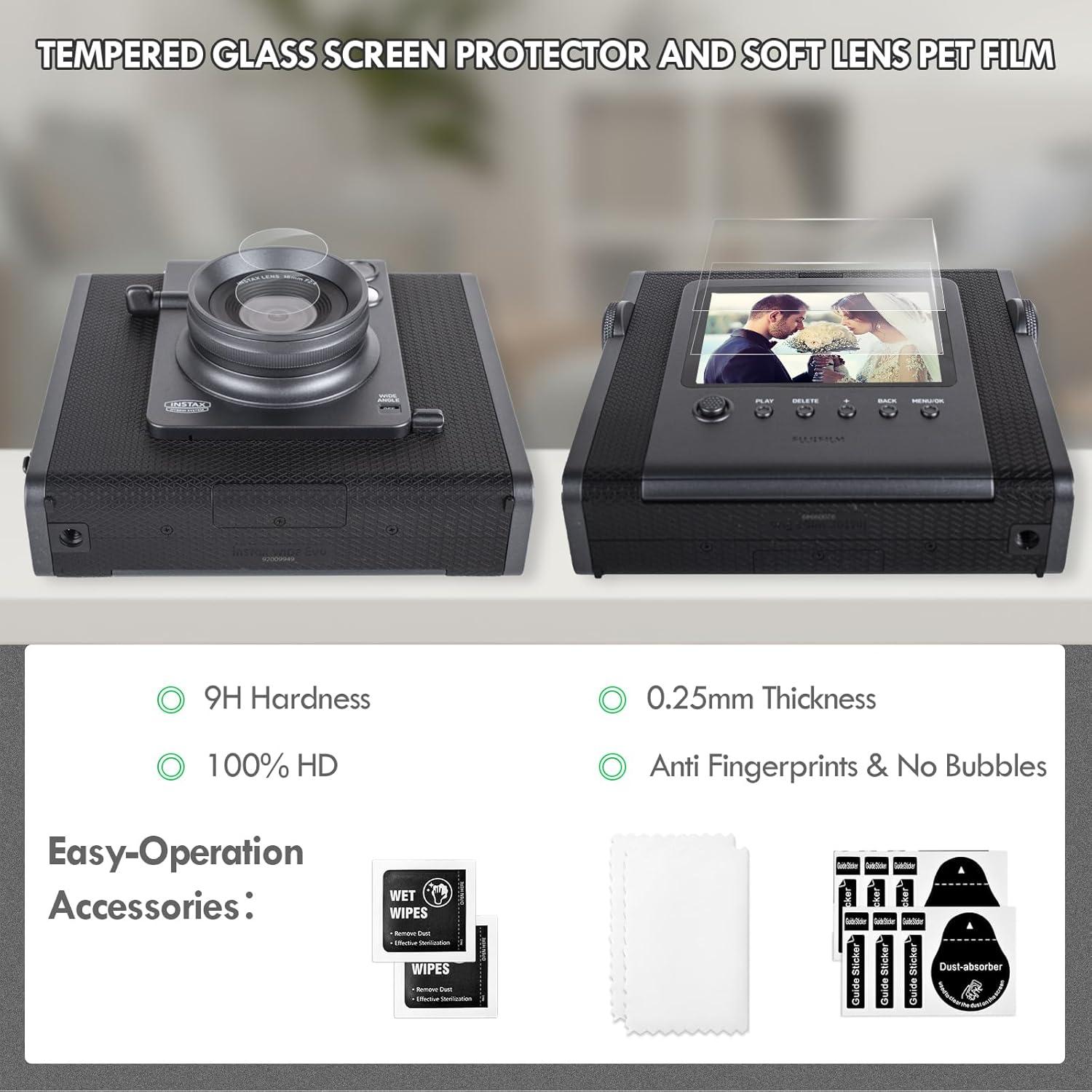 Protector de Pantalla y Tapa de Lente HIYQIN para Fujifilm Instax Wide EVO