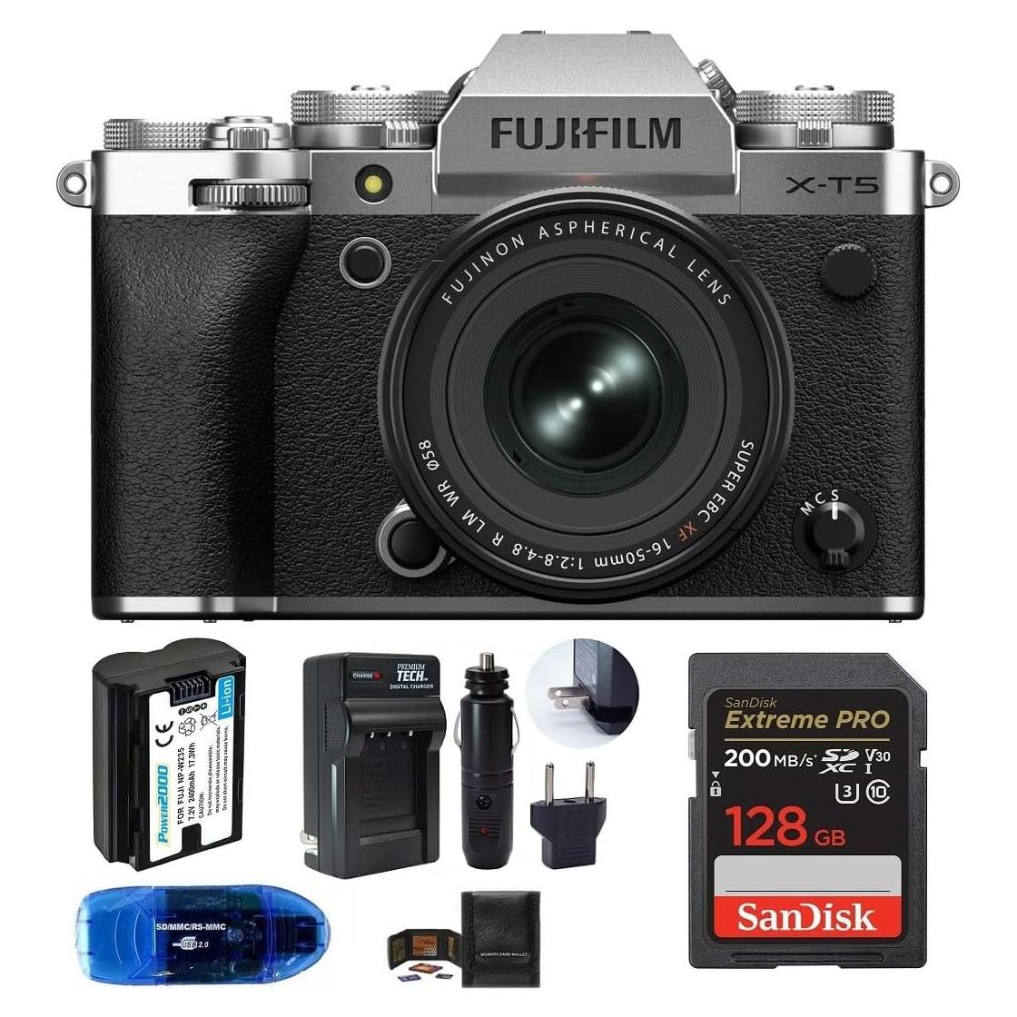 Cámara Digital Sin Espejo Fujifilm X-T5 con Lente 16-50mm Plata