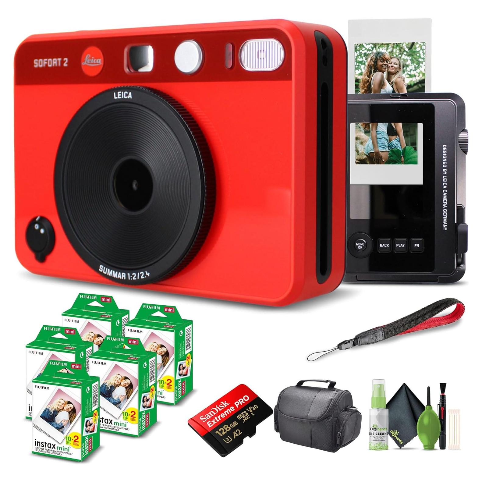 Cámara Instantánea Híbrida Leica SOFORT 2 Rojo + Accesorios