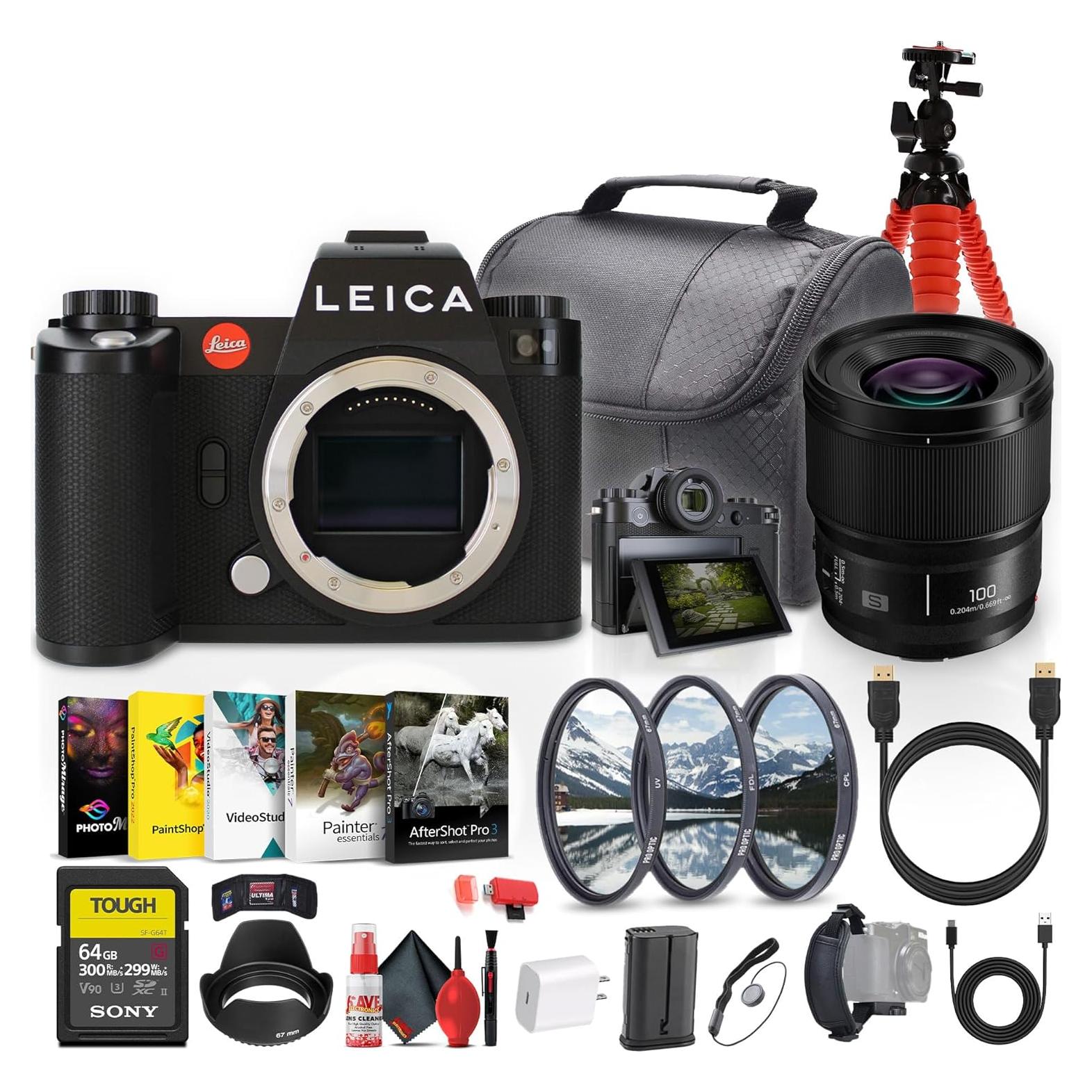 Cámara Digital Sin Espejo Leica SL3 60MP + Lente Macro 100mm + Accesorios