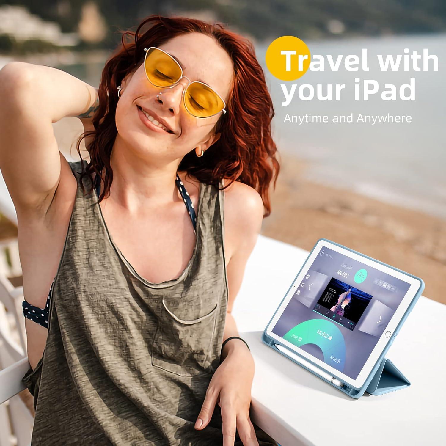 Funda Akkerds para iPad 10.2" 9ª/8ª/7ª Gen. Azul Cielo