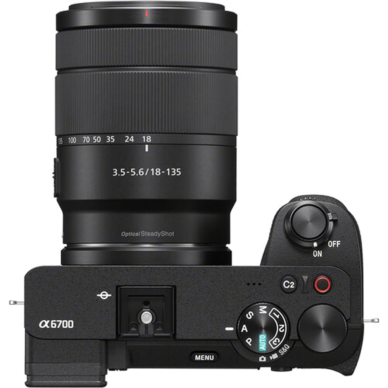 a6700 Mirrorless Camera with 18-135mm Lens, 128GB Extreem Speed Memory,.43 Wide Angle & 2X Lenses, Case,Tripod, Filters, Hood, Grip,Spare Battery & Charger,Editing Software Kit -Deluxe Bundle