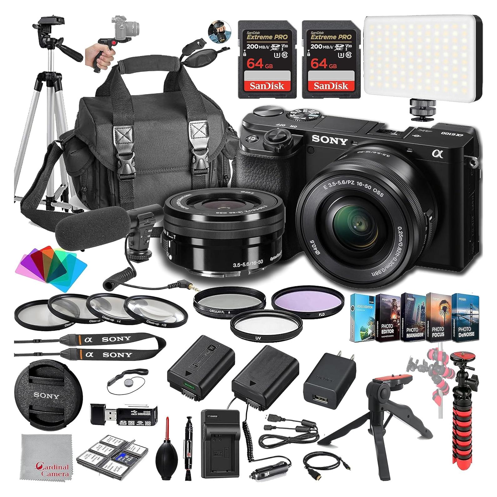 Cámara Sin Espejo Sony Alpha a6100 con Lente 16-50mm y Accesorios