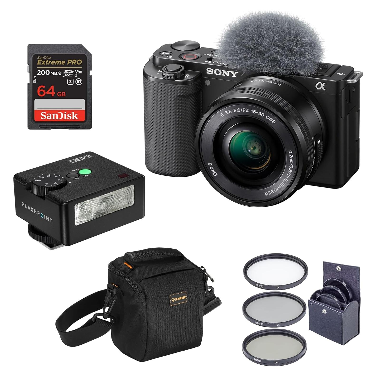 Cámara sin Espejo Sony ZV-E10 con Lente 16-50mm y Accesorios