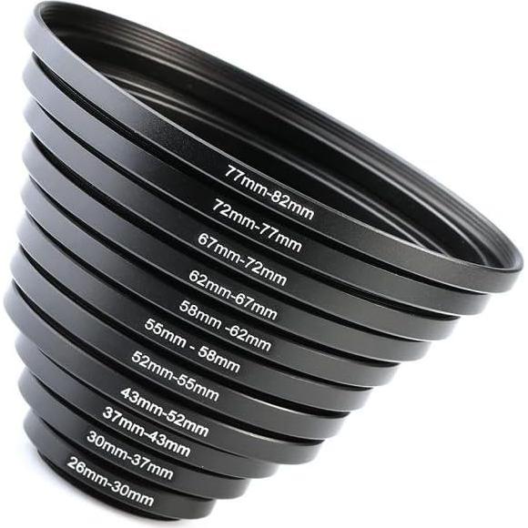 Juego de Anillos de Paso de Metal K&F Concept 11 Piezas 26-82mm