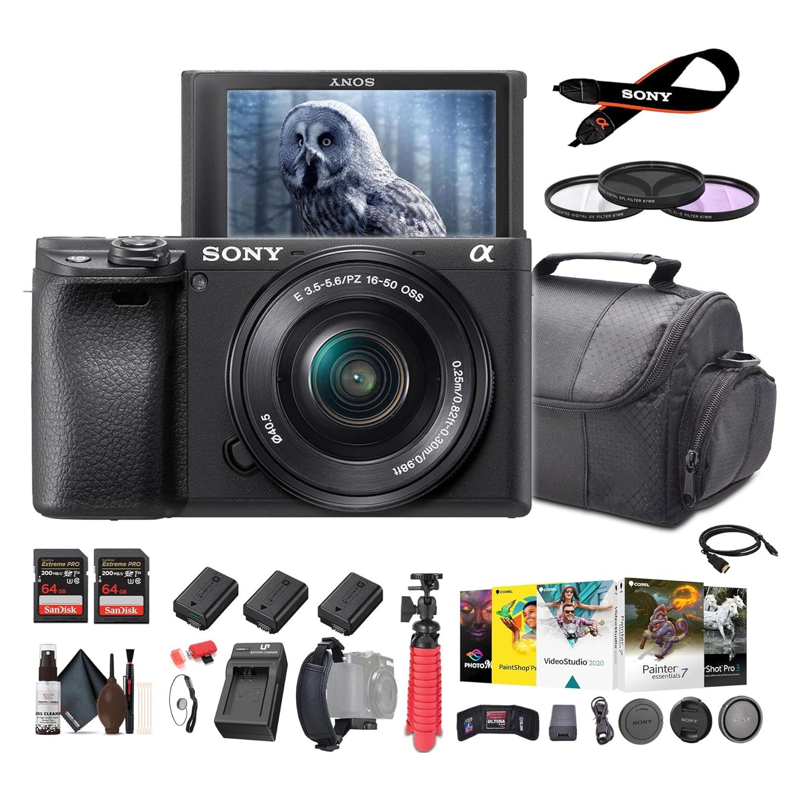 Cámara Sin Espejo Sony Alpha a6400 con Lente 16-50mm, 24.2 MP, 4K