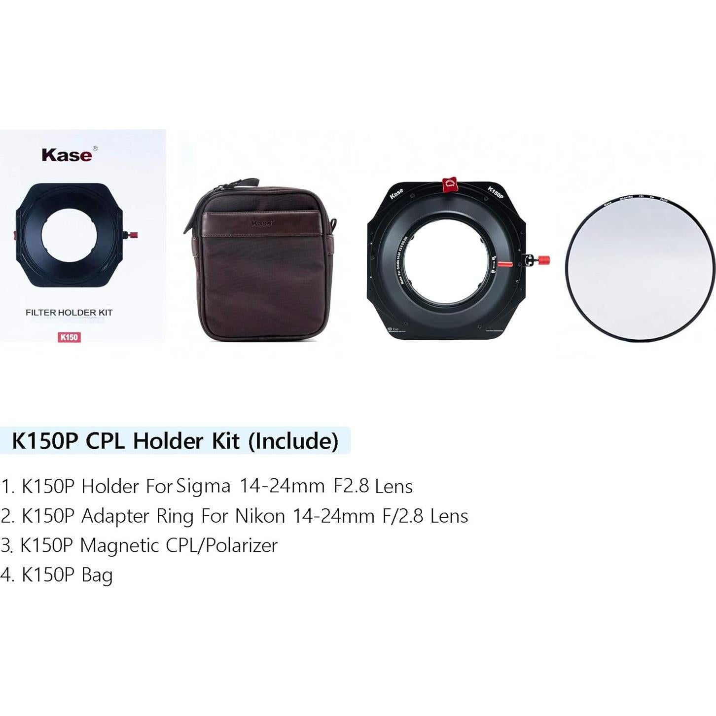 Kit de Soporte de Filtro Kase K150P 150mm CPL Magnético Sigma 14-24mm