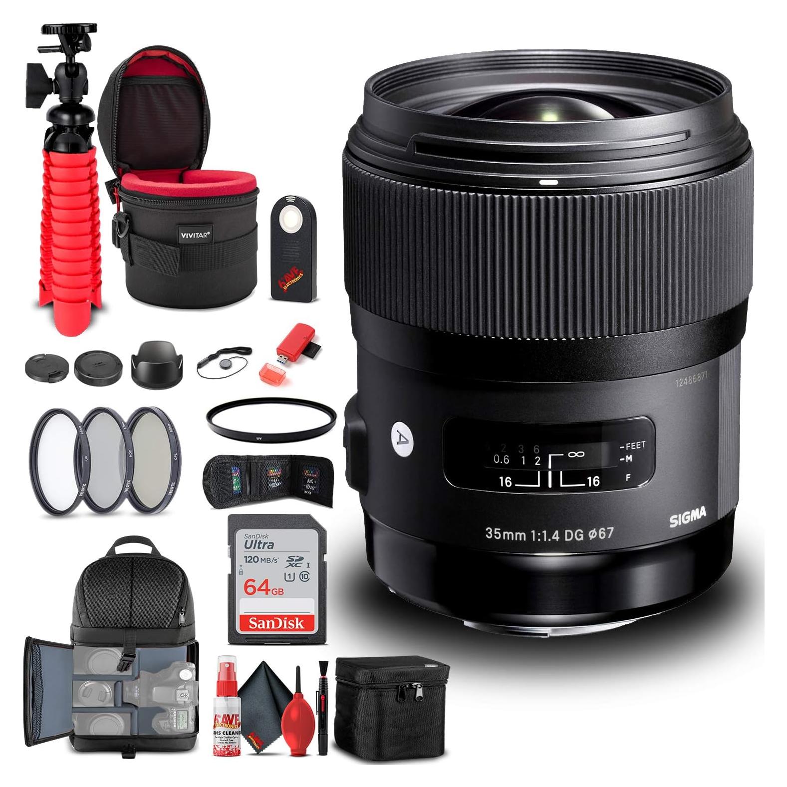 Lente Sigma 35mm f/1.4 DG HSM Art para Nikon F + Accesorios