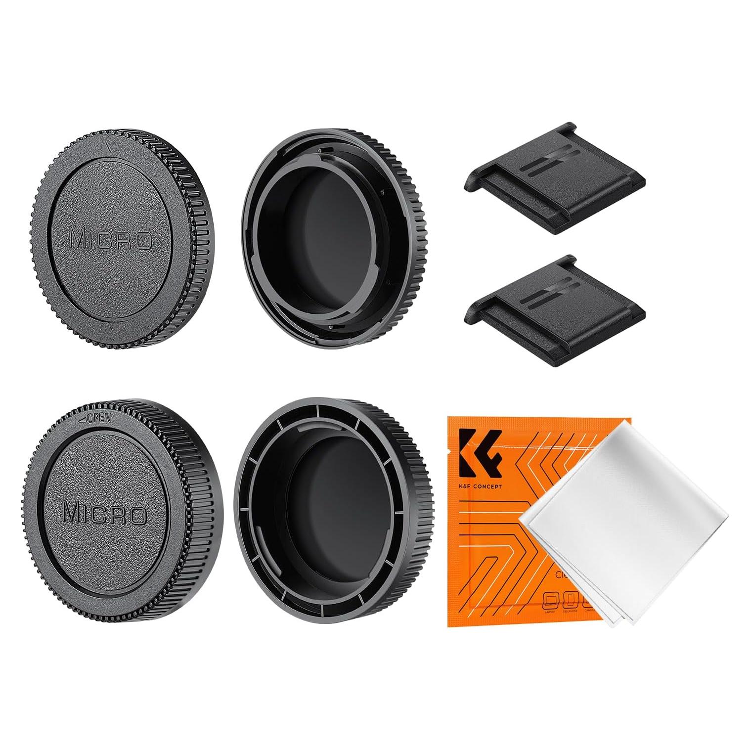 Kit de Tapa de Cuerpo y Lente K&F Concept M4/3 para Olympus y Panasonic