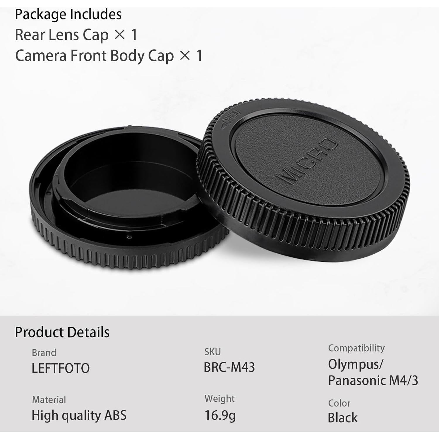 Kit de tapas para cámara y lente Olympus/Panasonic M4/3